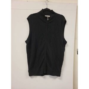 Cypress Links Vest Mens L Black Sleeveless Zip Up Sweater Knit Top Layering
